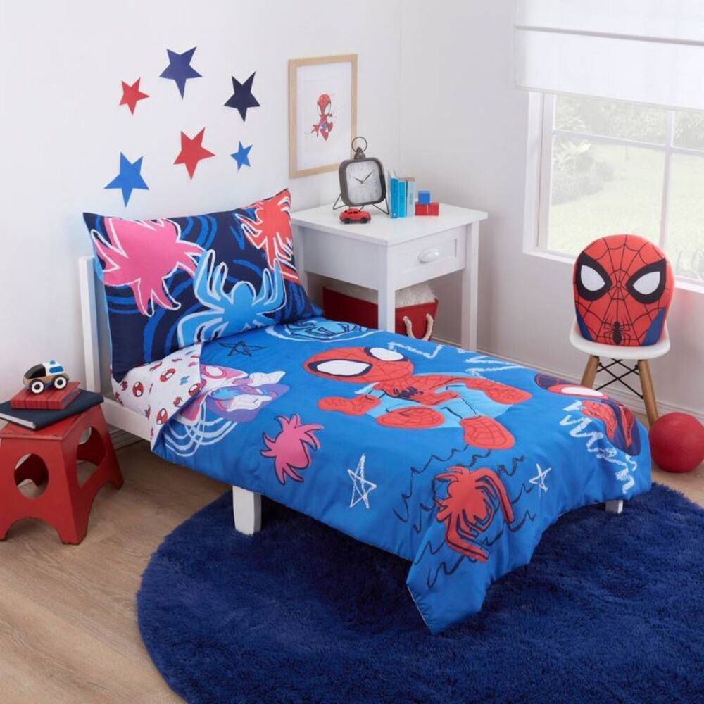 4pc Spider-Man Spidey & Friends Toddler Sheet Set - Knitted Polyester